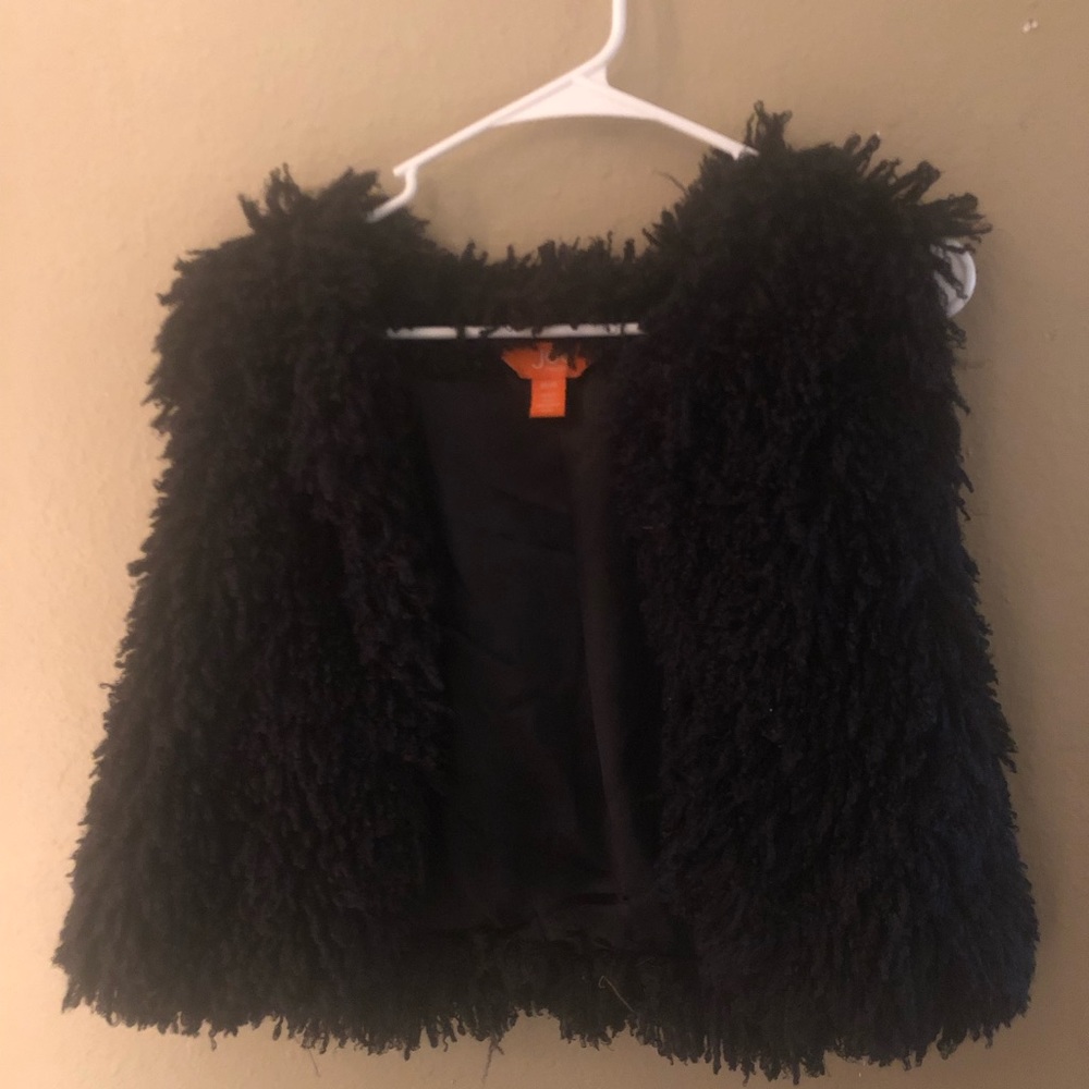 Joe Fresh Black Fur Vest